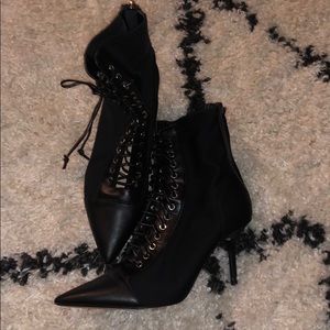 Zara back lace up booties